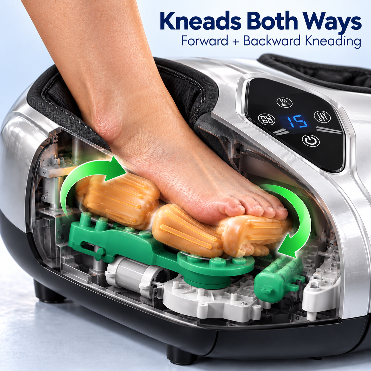 AirStep Foot Massager Machine with Heat – Electric Shiatsu Foot Massager with Rollers, Deep Kneading Massage for Feet