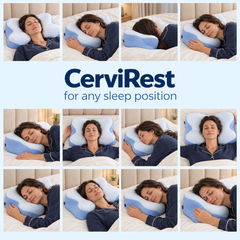 Cervical Support Pillow for Neck, Ergonomic Contour Memory Foam, Side & Back Sleeper Pillow - CerviRest