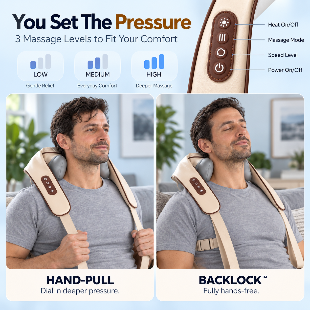 TrueKnead Neck and Shoulder Massager with Heat - Cordless Shiatsu Kneading Massager for Neck, Shoulders and Upper Back, 4D Nodes