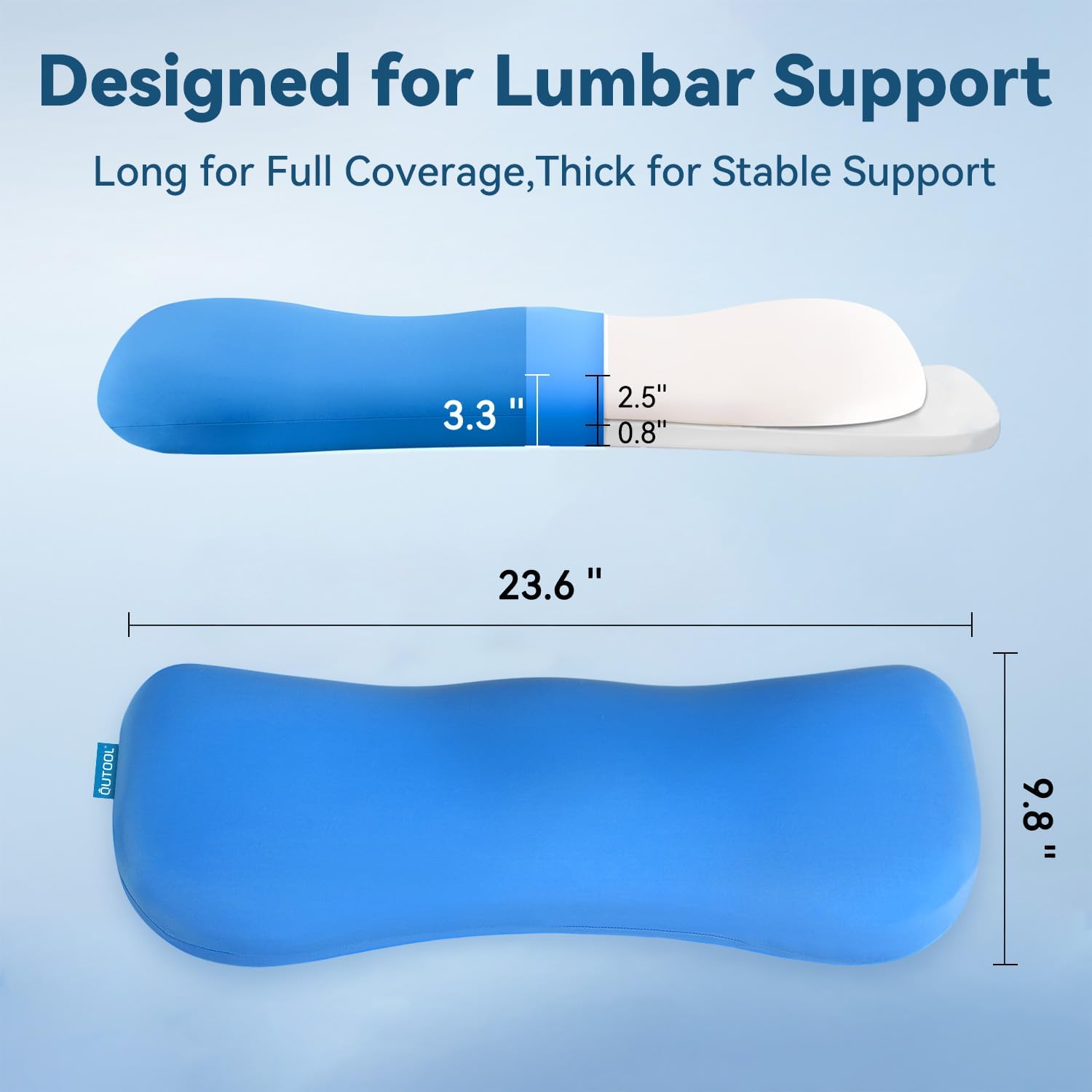Adjustable Lumbar Pillow for Bed – Memory Foam Lower Back Support Pillow for Sleeping, LumbarRest