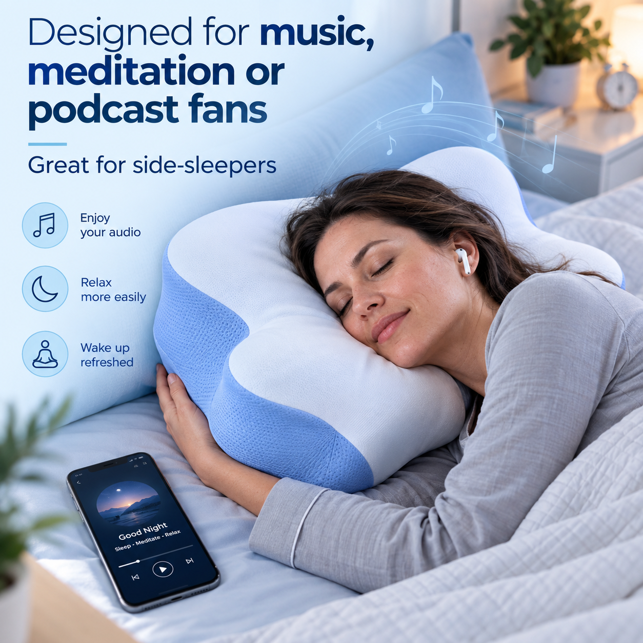 Cervical Support Pillow for Neck, Ergonomic Contour Memory Foam, Side and Back Sleeper Pillow - CerviRest