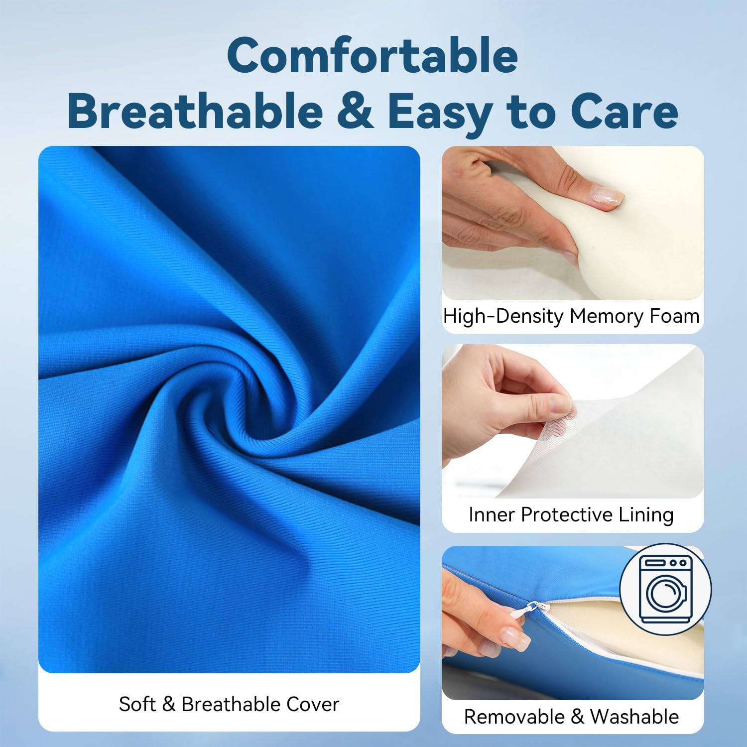Adjustable Lumbar Pillow for Bed – Memory Foam Lower Back Support Pillow for Sleeping, LumbarRest