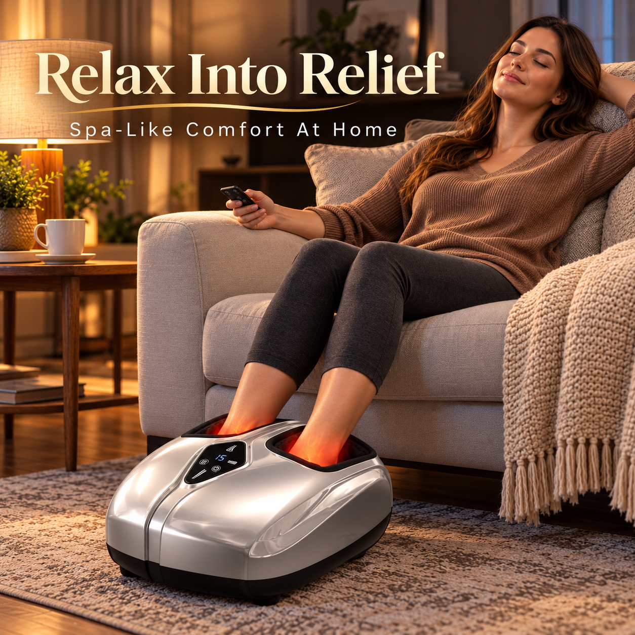 AirStep Foot Massager Machine with Heat – Electric Shiatsu Foot Massager with Rollers, Deep Kneading Massage for Feet