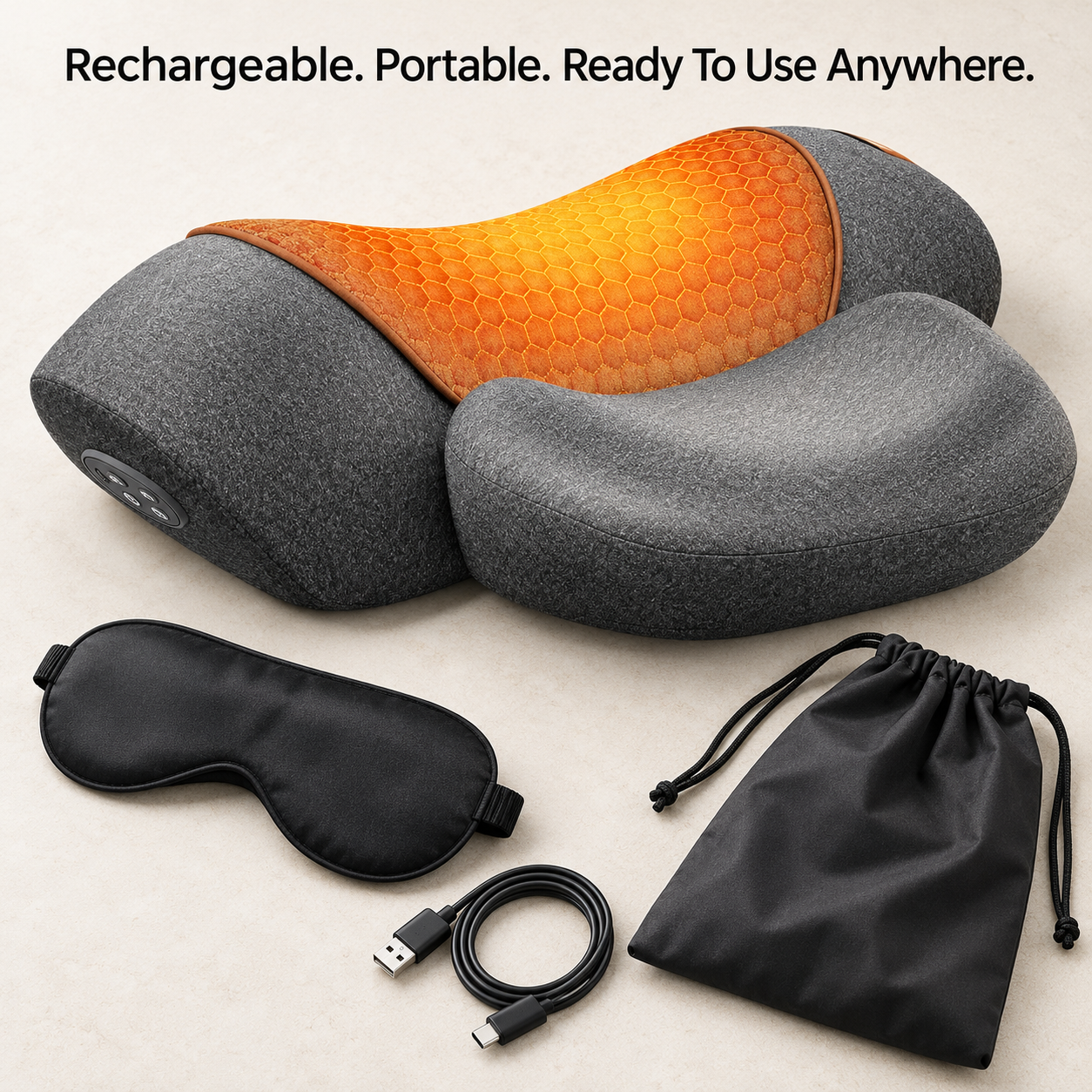 AirNeck Neck Massager with Heat – Vibrating Neck Massager Pillow with Electric Stretch, Cordless Cervical Neck Stretcher
