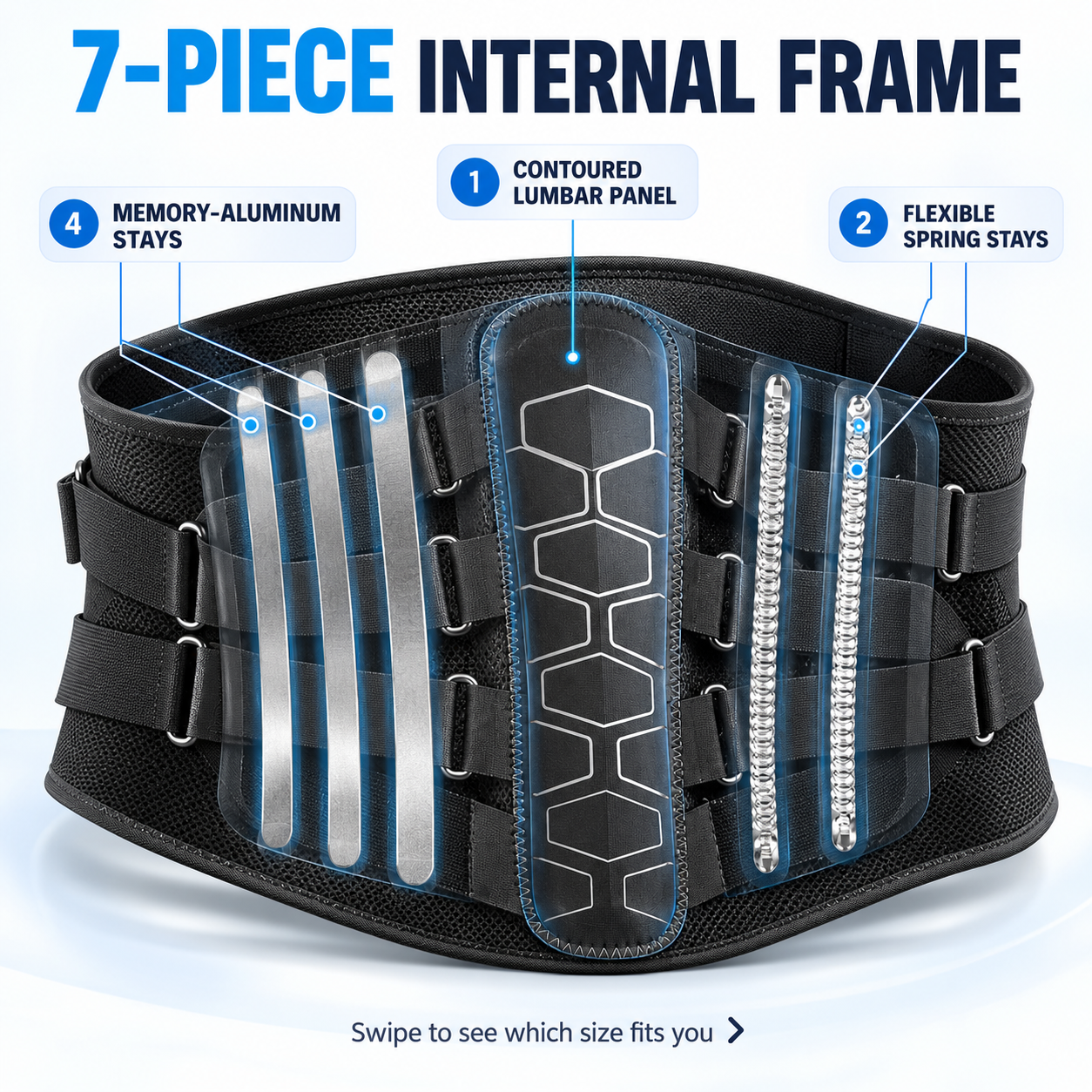 ExoBack Lower Back Brace and Lumbar Support Belt for Men and Women – Adjustable Back Support Brace for Work, Breathable Back Belt