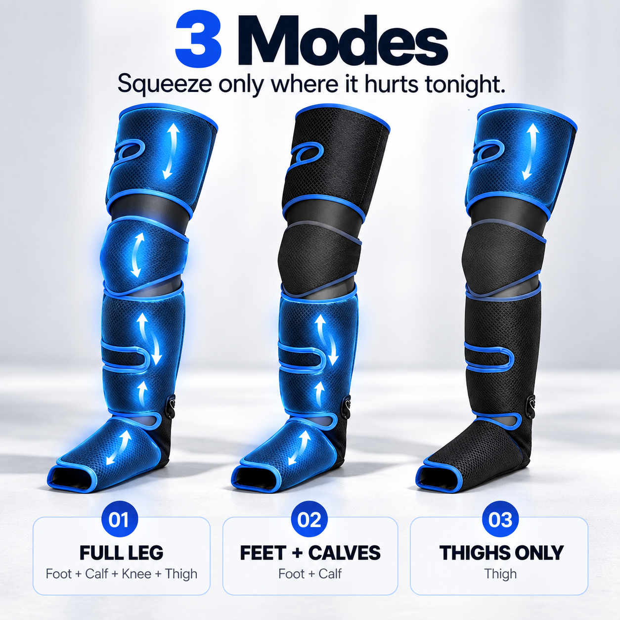 LegEez Leg Massager with Air Compression and Heat, Electric Foot Massager Machine for Feet, Calves and Legs