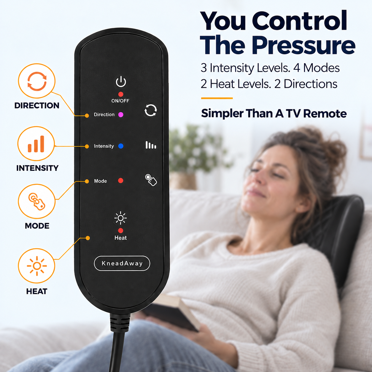 Electric Back Massager with Heat, Full Back and Neck Massage Pillow, 3D Kneading Shiatsu Massager for Back Pain, Lower Back, Shoulders