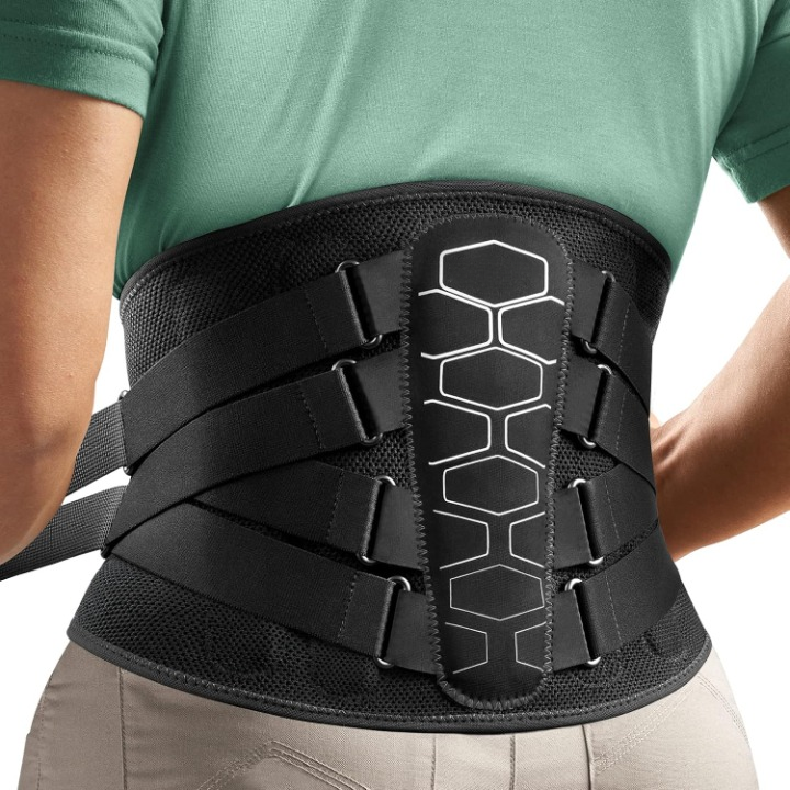 ExoBack Lower Back Brace and Lumbar Support Belt for Men and Women – Adjustable Back Support Brace for Work, Breathable Back Belt