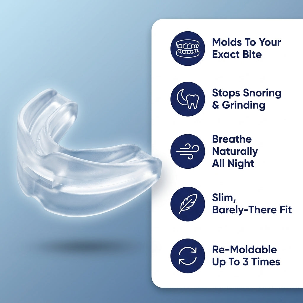 SomniTray Anti-Snore Mouthpiece – Moldable Jaw Advancement Device for Snoring, BPA-Free