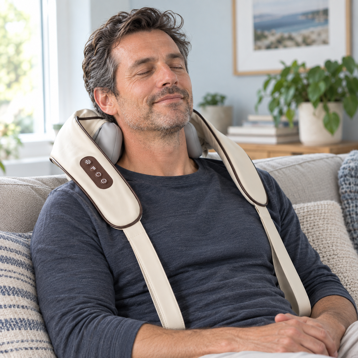 TrueKnead Neck and Shoulder Massager with Heat - Cordless Shiatsu Kneading Massager for Neck, Shoulders and Upper Back, 4D Nodes
