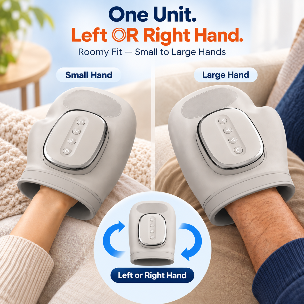 HandEzz Hand Massager with Heat and Compression – Electric Hand Massage Machine for Hands, Fingers and Wrists