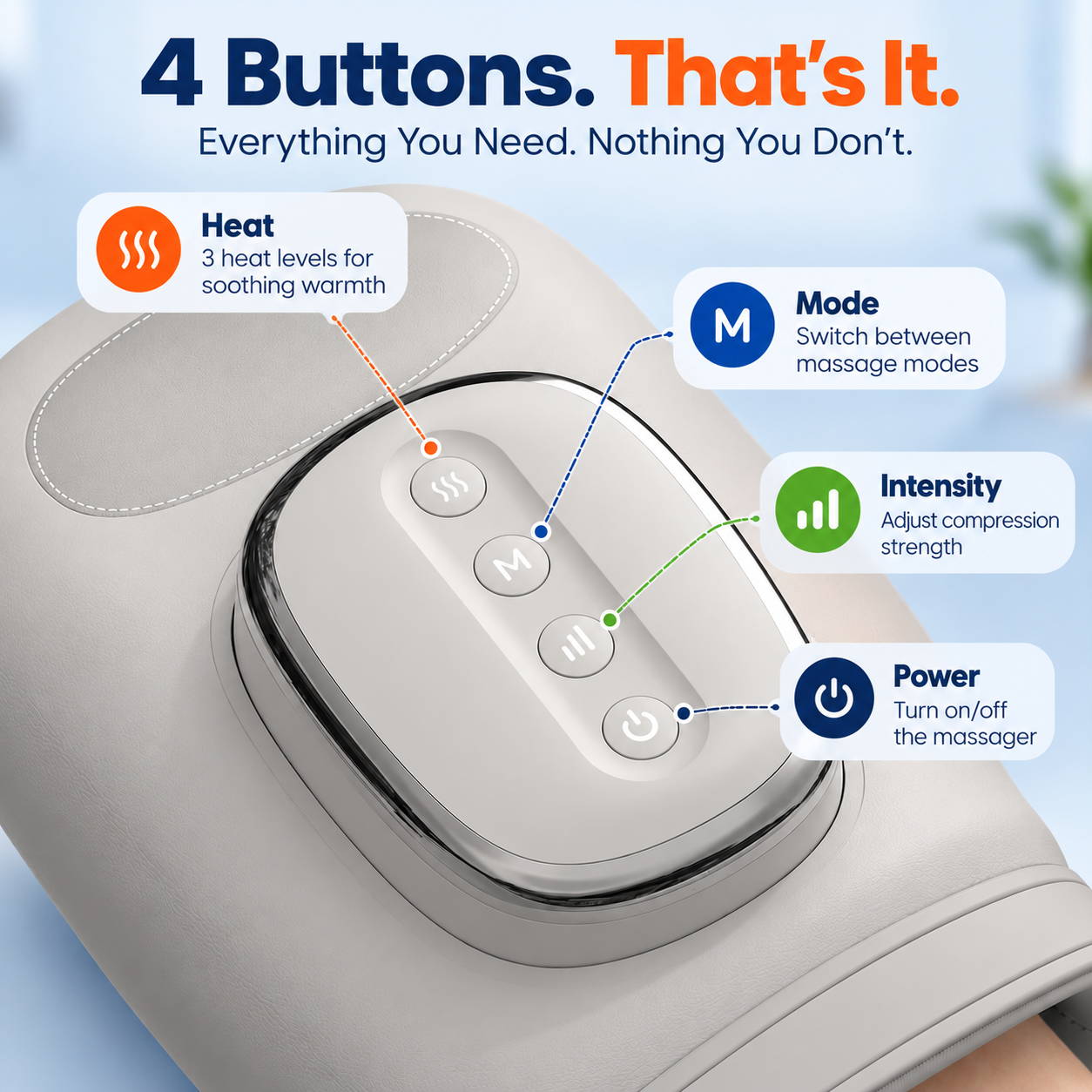 HandEzz Hand Massager with Heat and Compression – Electric Hand Massage Machine for Hands, Fingers and Wrists