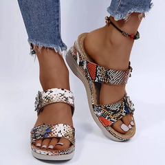 Orthopedic Toe Sandals with Wedge Heel and Arch Support, Adjustable Clasp