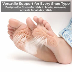 Gel Metatarsal Pads with Ventilation Pores and Flexible Cushioning, Washable