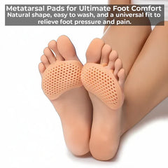 Gel Metatarsal Pads with Ventilation Pores and Flexible Cushioning, Washable